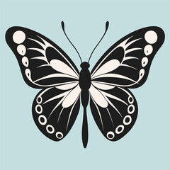 Elegant Butterfly, Black Butterfly, White Butterfly, Butterfly Silhouette, Black and White Design, Elegant Silhouette,