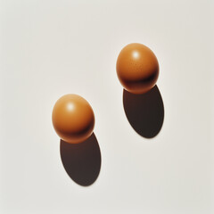 brown eggs isolated on white