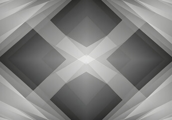 Fototapeta premium Abstract Geometric Monochrome Pattern Design - Transparent Overlays, Shape, Texture, Light and Shadow.