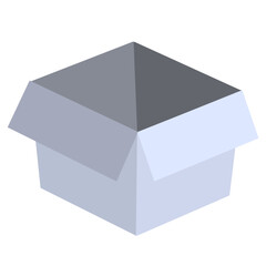 404 Page not Found Design Template. Open Empty Cardboard Box. 404 Error Page Concept. Link to Non-Existing Domain. Illustration