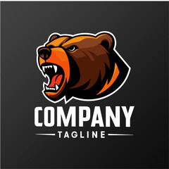 Bold Geometric Bear Head Logo