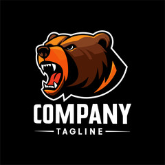 Bold Geometric Bear Head Logo