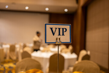 Reserved VIP sign on the table at event at hotel