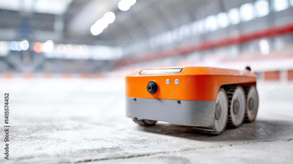 Aufkleber maintenance technical inspection infrastructure concept. autonomous robot on a smooth surface in an 