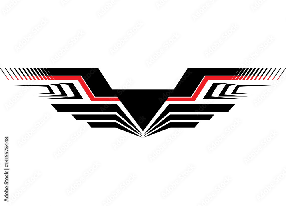 Aufkleber vector pattern of red and black shapes on a white background. design element with dynamic effect. te