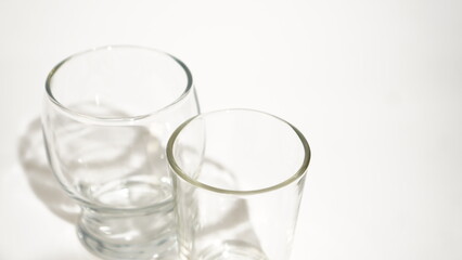 Minimalist clear glass arrangement for product photography and design mockups