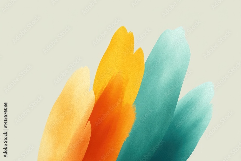 Poster minimalistic image of vibrant summer festival colors captured in abstract forms with ample copy spac