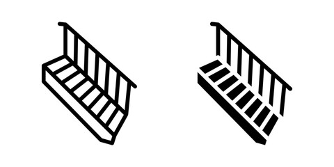 Staircase icon set. for mobile concept and web design on white background
