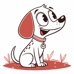 Flat Style Cartoon Dog Clipart