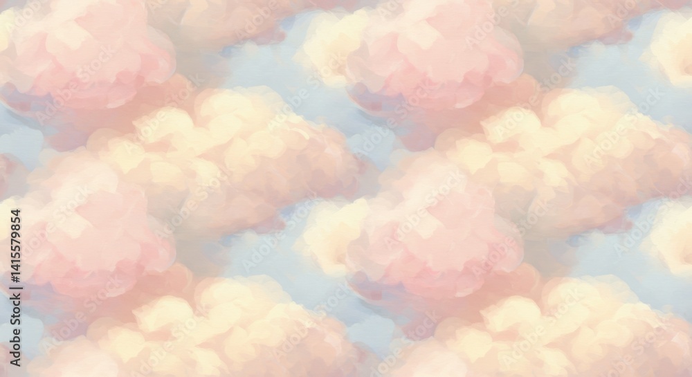 Poster soft pastel clouds forming abstract pattern in a dreamy sky background