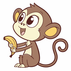 Cartoon Baby Monkey Vector Image
