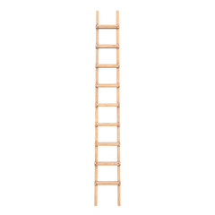 Wooden Ladder, 3d illustration isolated on white background