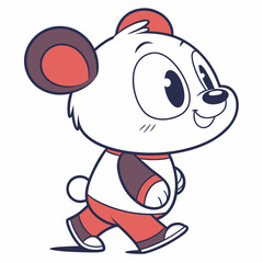 Flat Style Bear Cartoon Clipart