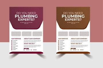 professional plumbing Flyer design Corporate clean and modern flyer design , A4 size flyer design
