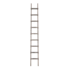 Old Wooden Ladder, 3d illustration isolated on white background