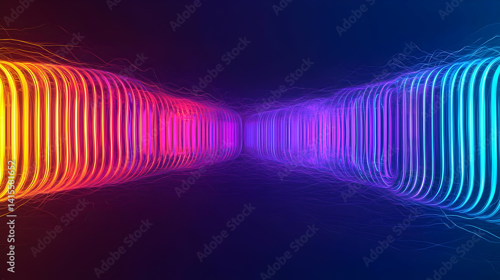 Aufkleber abstract colorful tunnel effect with glowing lines