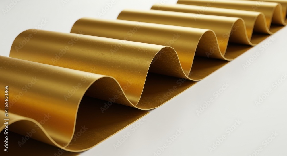 Aufkleber abstract golden wave pattern on a white surface elegant design