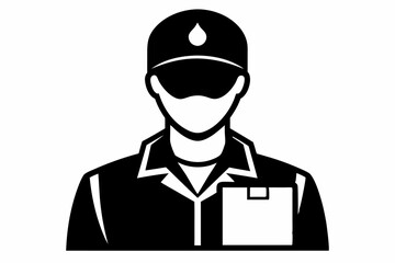 Delivery man silhouette black vector