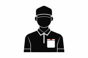 Delivery man silhouette black vector