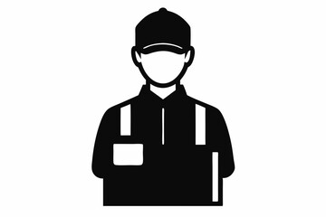 Delivery man silhouette black vector