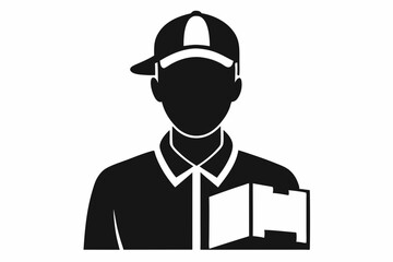 Delivery man silhouette black vector