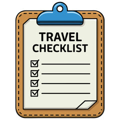 travel checklist notebook packing list isolated vector illustration on white background