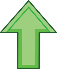 Stylized Upward Pointing Arrow In Green Hues Graphic Vector Illustration