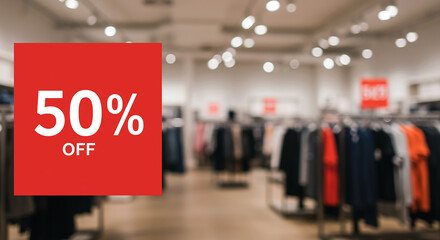Fototapeta premium Massive 50% Off Sale Shop Now for Unbeatable Deals on Clothing