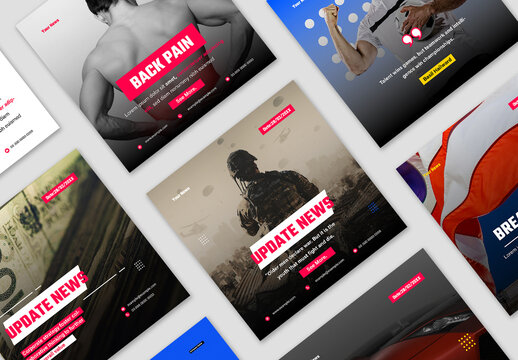 News Headline Social Media Template Layout