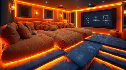 Obraz premium Luxurious home theater seating