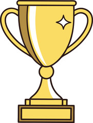Golden Trophy Illustration For Achievement Recognition And Celebration With Sparkling Star Element