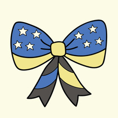 Coquette Ribbon Bow 4th of July Vector Art – Patriotic Icon Illustration Design