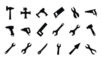 Vector illustration set of constraction icon element silhouette on white background