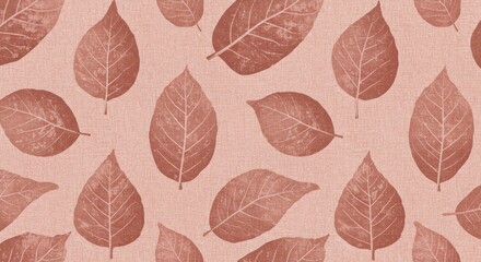 Seamless Pattern of Elegant Brown Leaves Background Design Concept