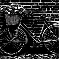 Bicycle Against Brick Wall