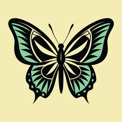 Fototapeta premium Elegant Butterfly, Black Butterfly, White Butterfly, Butterfly Silhouette, 