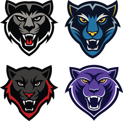 Obraz premium Panther head mascot logo design vector