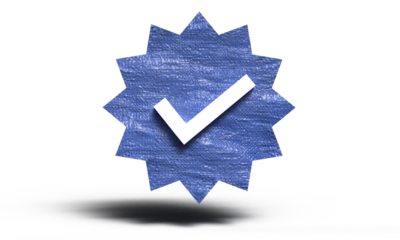 True mark white blue color object icon check sign choice right ok symbol correct tick yes vote checklist checkbox cross positive confirm choose agree star true mark success decision answer agreement 