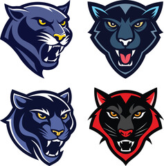 Obraz premium Panther head mascot logo design vector