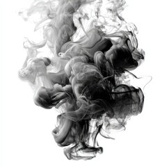 Abstract Black Ink Swirling in Water Artistic Design Element for Backgrounds