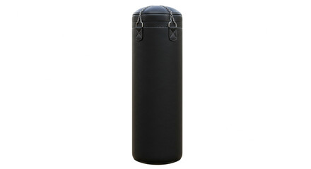 A sleek black freestanding heavy bag, perfect for intense boxing training sessions, standing tall and ready for action against a plain white background.