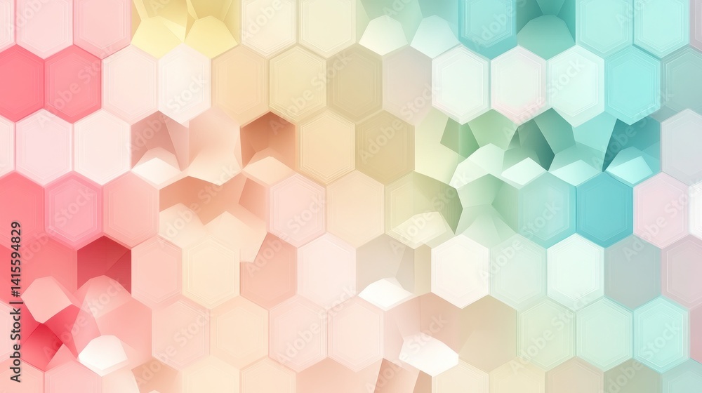 Aufkleber a colorful, abstract pattern of textured hexagons.