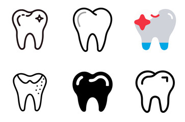 Fototapeta premium set of tooth icons