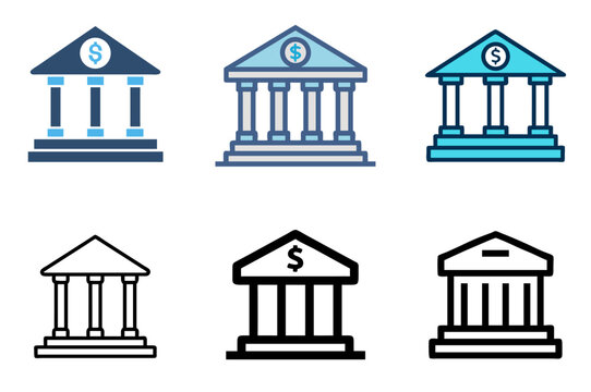 Bank Building Icon Financial Institution and Structure