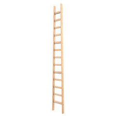 Wooden Ladder, 3d illustration isolated on white background