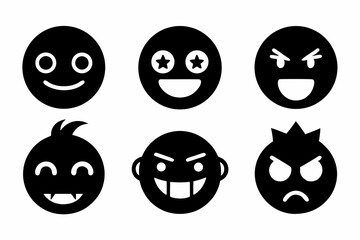 imogi icon set silhouette black vector bundle