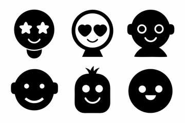 imogi icon set silhouette black vector bundle