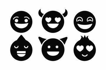 imogi icon set silhouette black vector bundle