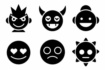 imogi icon set silhouette black vector bundle