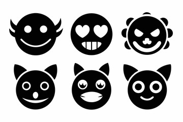 imogi icon set silhouette black vector bundle